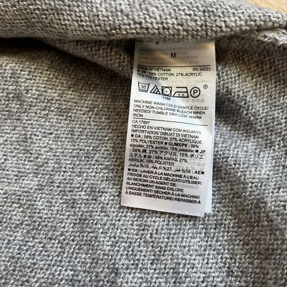 Old Navy V Neck Sweater Womens Medium Gray Heathered Long Sleeve - Picture 8 of 9